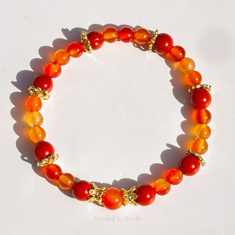 Red Jasper & Carnelian Bracelet – Strength, Vitality & Passion